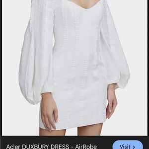 Acler Elegant White Long Sleeve Dress